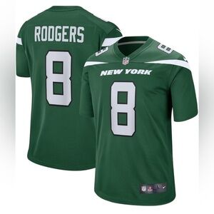 Nike Aaron Rodgers NY Jets NFL Gotham Green On-Field Game Day Jersey size S